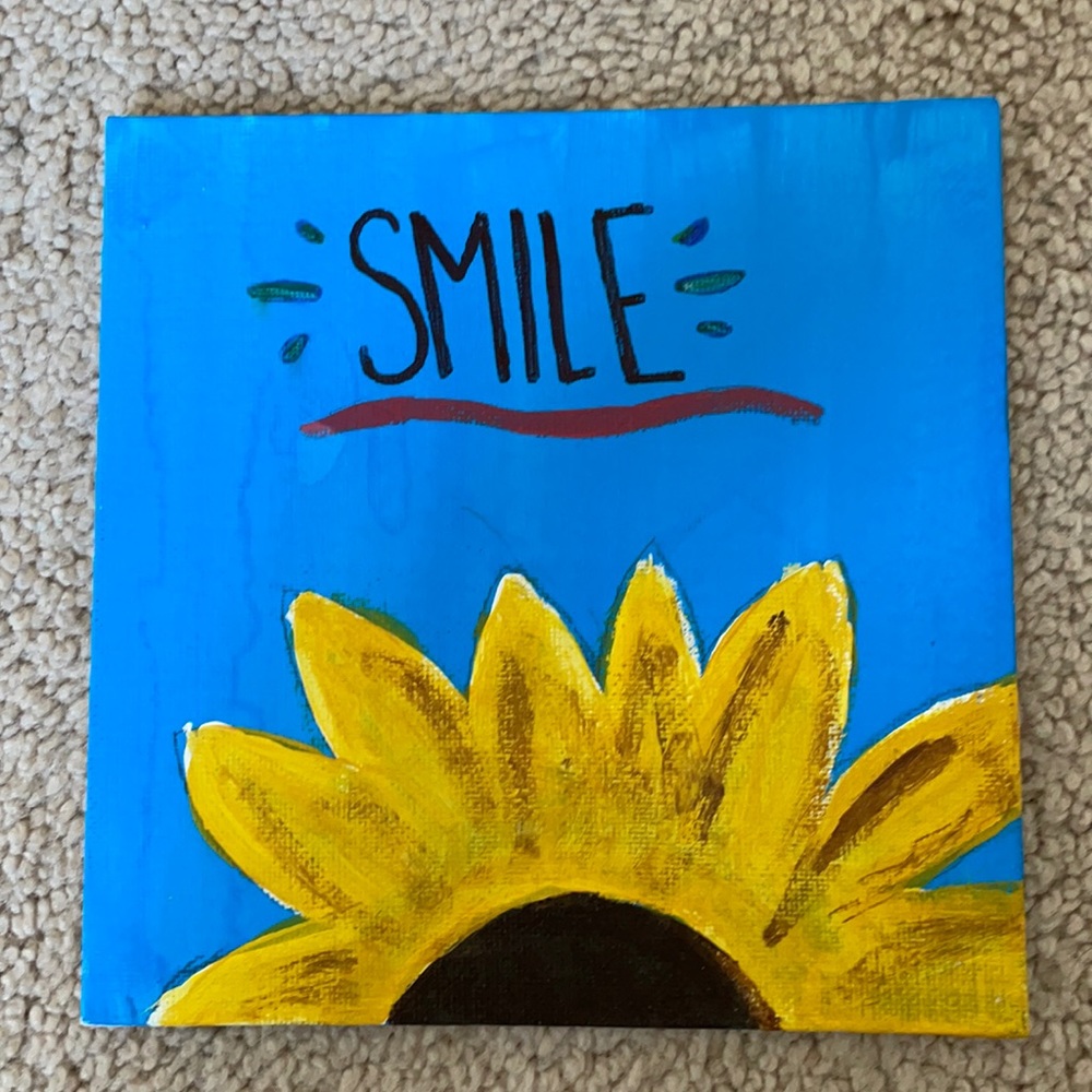 Smile sunflower painting